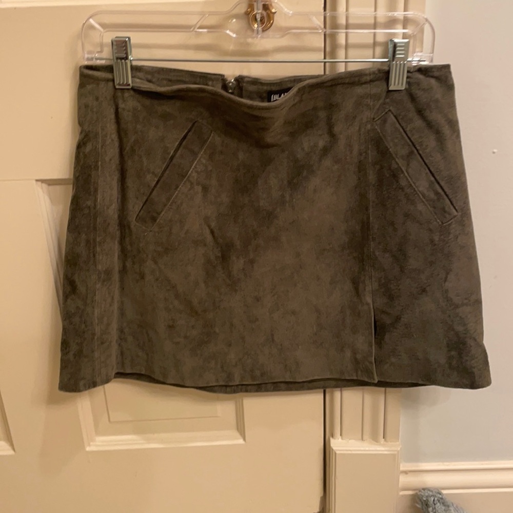 Dark green suede skirt!